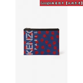 凯卓/Kenzo 女士 蓝色 皮包 徽标“ Roses” A4手拿包 F955PM202F35.70.TU