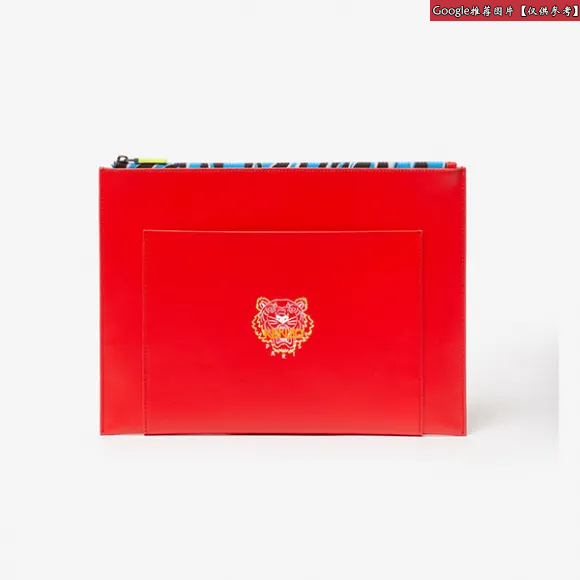 凯卓/Kenzo 红色 手拿包 小老虎A4皮革手拿包 F955PM312L48.21.TU