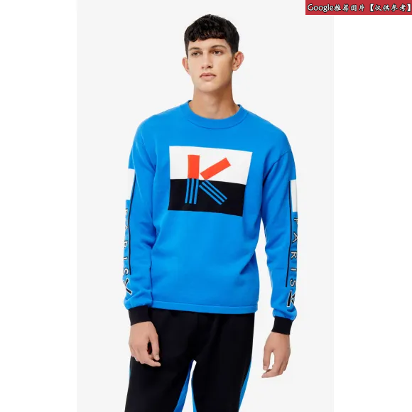 凯卓/Kenzo 法国蓝 开衫 K拼色跳线 F955PU2403LB.74.L