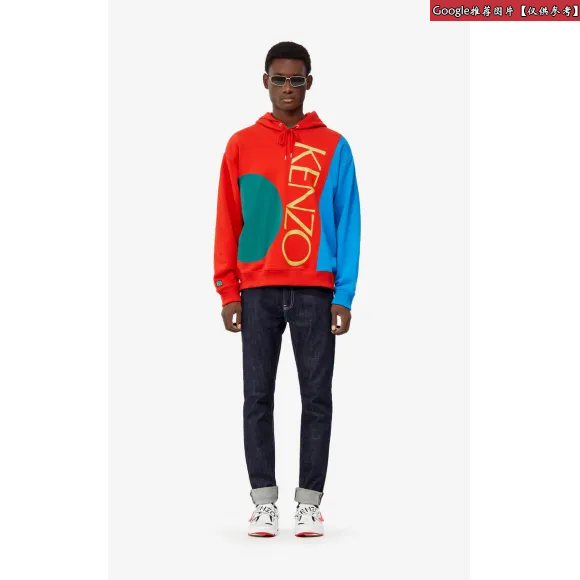 凯卓/Kenzo 红色 运动衫 拼色连帽运动衫 F955SW4224MA.21.L