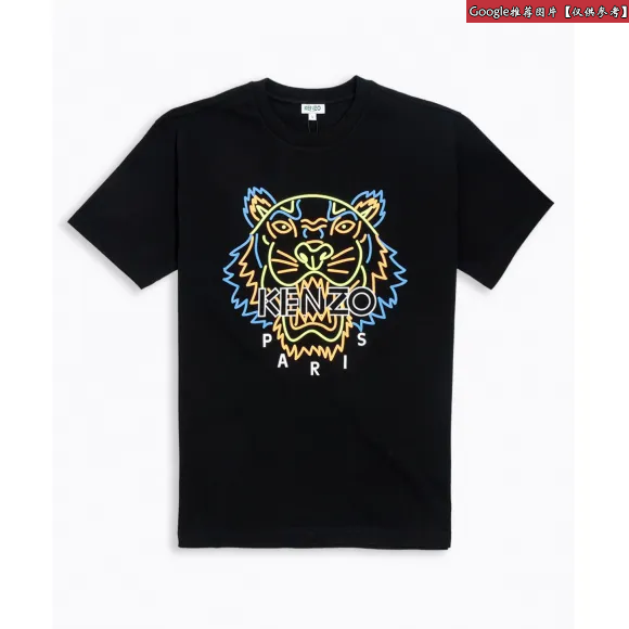 凯卓/Kenzo 黑色 T恤 霓虹老虎T恤 F955TS0394YF.99.L