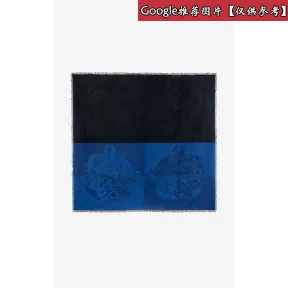 凯卓/Kenzo 深蓝色 丝巾 大号两色老虎围巾 F958EU541JEP.77.TU