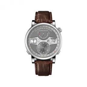 朗格/A.Lange&sohne  ZEITWERK系列 44.2 毫米 18K白色K金 手动机械机芯 男表 148.038