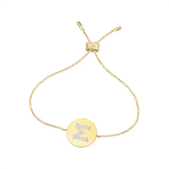 APM 纯银镶晶钻字母M手链 AB3512OXYM