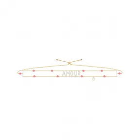 APM 金黄色纯银镶晶钻竹节珊瑚AMOUR AC3826MY