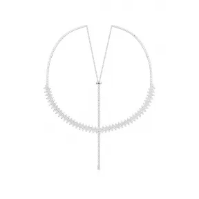 APM 纯银镶晶钻双层齿形花边项圈 AC3839OX