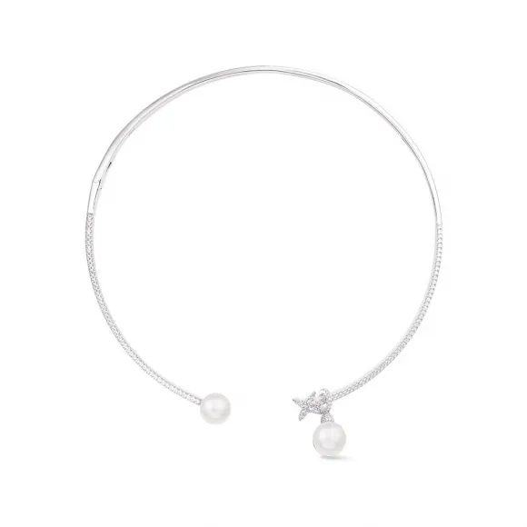 APM 纯银镶晶钻FESTIVAL开口项圈配珍珠 AC4320XPL