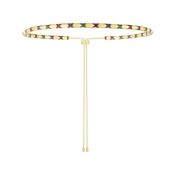 APM 多彩部落项圈配可调节坠链 - 金黄色银 AC4939MY