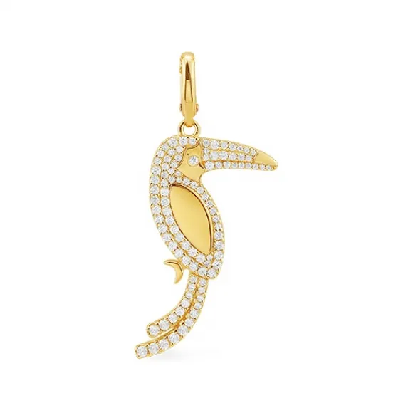 APM 大嘴鸟挂扣吊坠 - 金黄色银 AV988OXY