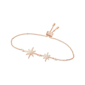 APM 粉金色纯银镶晶钻双流星手链 RB3325OX