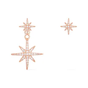 APM 粉金色不对称纯银镶晶钻流星耳环 RE10596OX