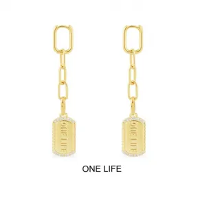 APM Fun Crazy Love系列 ONE LIFE可拆卸吊牌链条耳环 YE14009OX