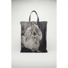 阿克尼/Acne 女士 达克斯猎狗提花托特包 靛蓝色 A10117-135