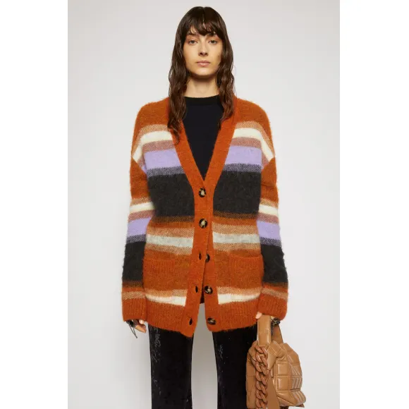 阿克尼/Acne 女士 条纹开衫 南瓜橙色/多色 A60173-CH0
