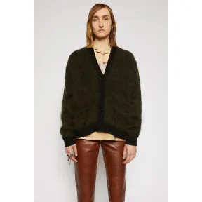 阿克尼/Acne 女士 拉绒马海毛混纺开衫 黑色/橄榄色 A60183-CEE