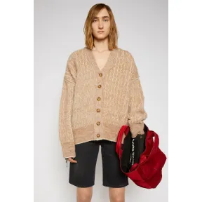 阿克尼/Acne 女士 拉绒多色开衫 驼色/白色 A60214-CEI