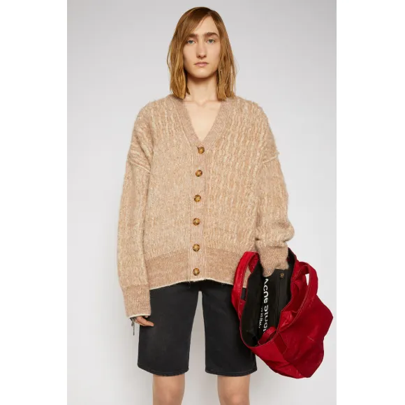 阿克尼/Acne 女士 拉绒多色开衫 驼色/白色 A60214-CEI