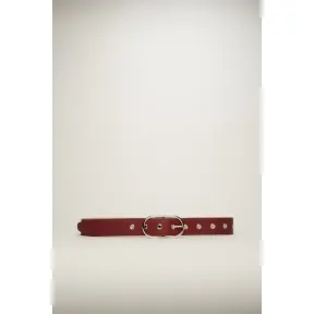 阿克尼/Acne 女士 铆钉皮带 酒红色 A80036-479