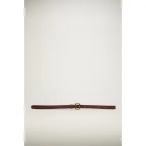 阿克尼/Acne 女士 褶饰皮革窄腰带 红色 A80041-ACK