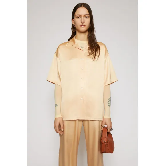 阿克尼/Acne 女士 缎面保龄球衬衫 浅橙色 AC0279-ACA