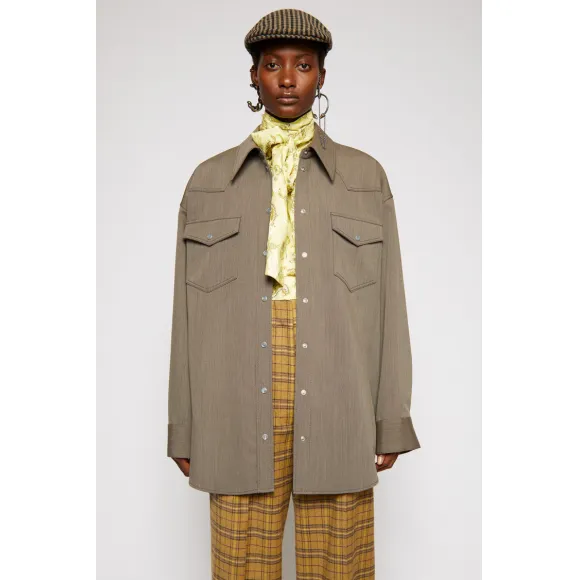 阿克尼/Acne 女士 西部风衬衫 蘑菇米色 AC0280-ADY