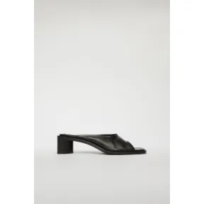 阿克尼/Acne 女士 露趾鞋头皮革穆勒鞋 黑色/黑色 AD0237-AX0