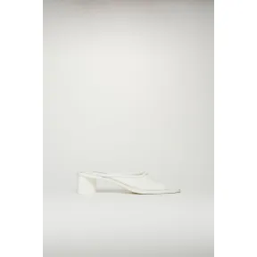阿克尼/Acne 女士 露趾鞋头皮革穆勒鞋 白色/白色 AD0268-ANC