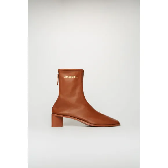 阿克尼/Acne 女士 品牌徽标皮靴 锈棕色/锈棕色 AD0313-CEK