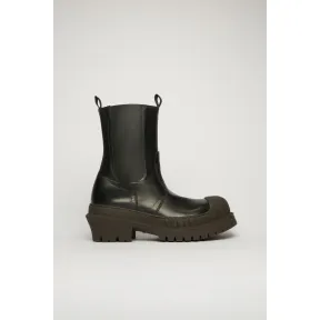 阿克尼/Acne 女士 切尔西皮靴 黑色/深棕色 AD0318-BXC