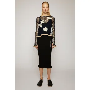 阿克尼/Acne 女士 罗纹针织过膝半身裙 黑色 AF0116-900