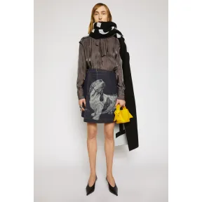 阿克尼/Acne 女士 狗狗提花图案牛仔半身裙 靛蓝色 AF0145-135