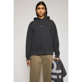 阿克尼/Acne 女士 徽标印花连帽运动衫 黑色 AI0070-900