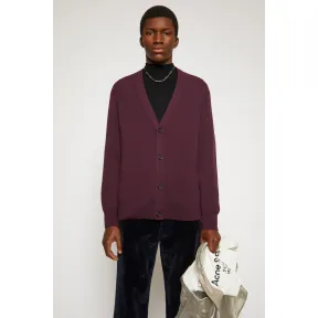 阿克尼/Acne 男士 混色罗纹开衫 酒红色多色 B60143-BHL