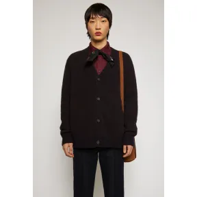 阿克尼/Acne 男士 混色V领开衫 海军蓝/棕色 B60144-AM5