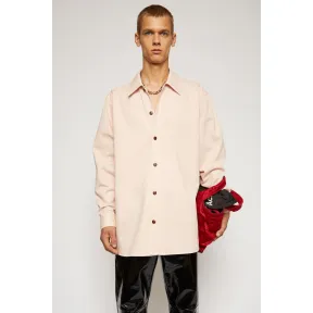 阿克尼/Acne 男士 宽松版型斜纹棉衬衫 旧粉色 BB0199-ACX