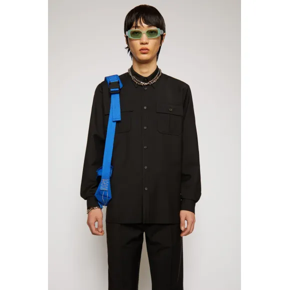 阿克尼/Acne 男士 羊毛混纺衬衫 黑色 BB0289-900