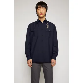 阿克尼/Acne 男士 羊毛混纺衬衫 海军蓝 BB0289-BG3