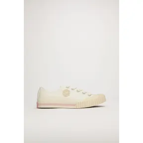 阿克尼/Acne 男士 徽标拼贴帆布运动鞋 象牙白 BD0068-AEF