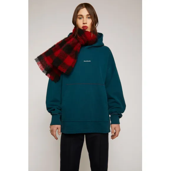 阿克尼/Acne 男士 徽标印花连帽运动衫 深油蓝色 BI0079-BKB