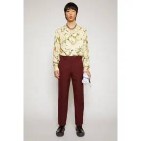 阿克尼/Acne 男士 直筒西装长裤 酒红色 BK0272-479