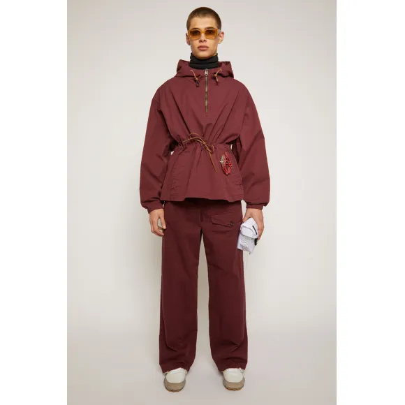 阿克尼/Acne 男士 直筒棉质长裤 酒红色 BK0328-479