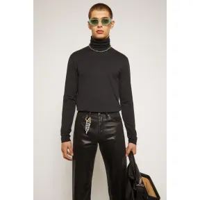 阿克尼/Acne 男士 卷领平纹针织上衣 黑色 BL0209-900