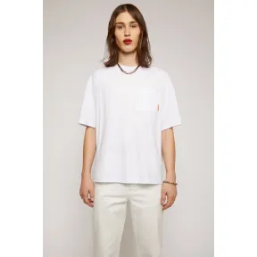 阿克尼/Acne 男士 贴袋棉质T恤 光白色 BL0214-183