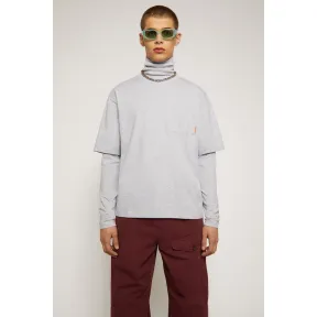 阿克尼/Acne 男士 贴袋棉质T恤 浅麻灰色 BL0214-92H