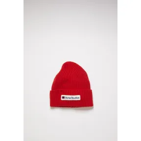 阿克尼/Acne 女士 徽标拼贴羊毛无檐便帽 红色 C40102-ACK