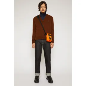 阿克尼/Acne 女士 V领羊毛开衫 深棕色 C60015-ADM