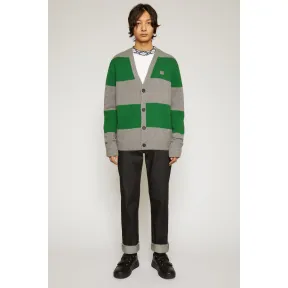 阿克尼/Acne 女士 拼色条纹开衫 麻灰色/深绿色 C60018-BZN