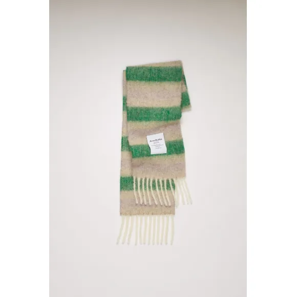 阿克尼/Acne 女士 条纹围巾 绿色/米色/丁香紫 CA0096-CIF