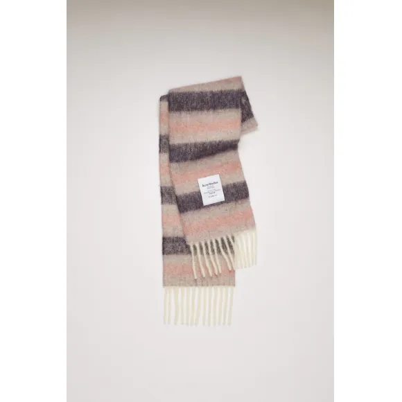 阿克尼/Acne 女士 条纹围巾 紫色/丁香紫/粉色 CA0096-CIG