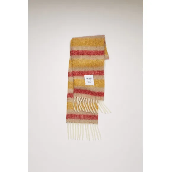 阿克尼/Acne 女士 条纹围巾 米色/红色/黄色 CA0096-CIH